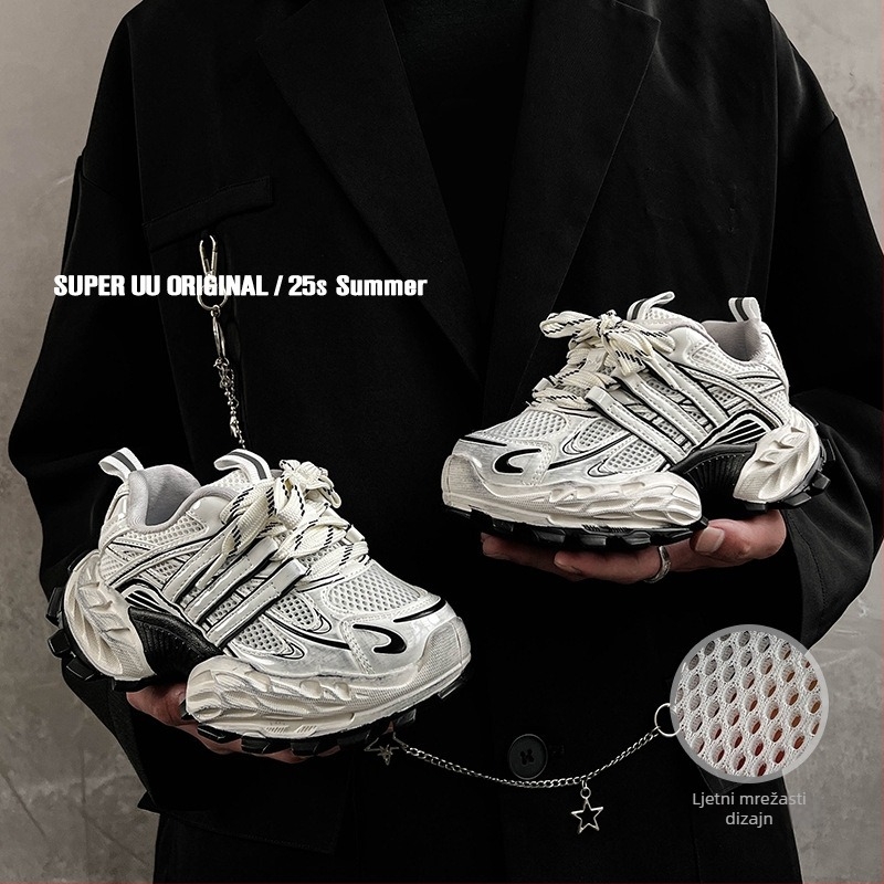Dječje tenisice u korejskom stilu dad shoes, prozračne mrežaste tenisice, unisex, proljeće 2025