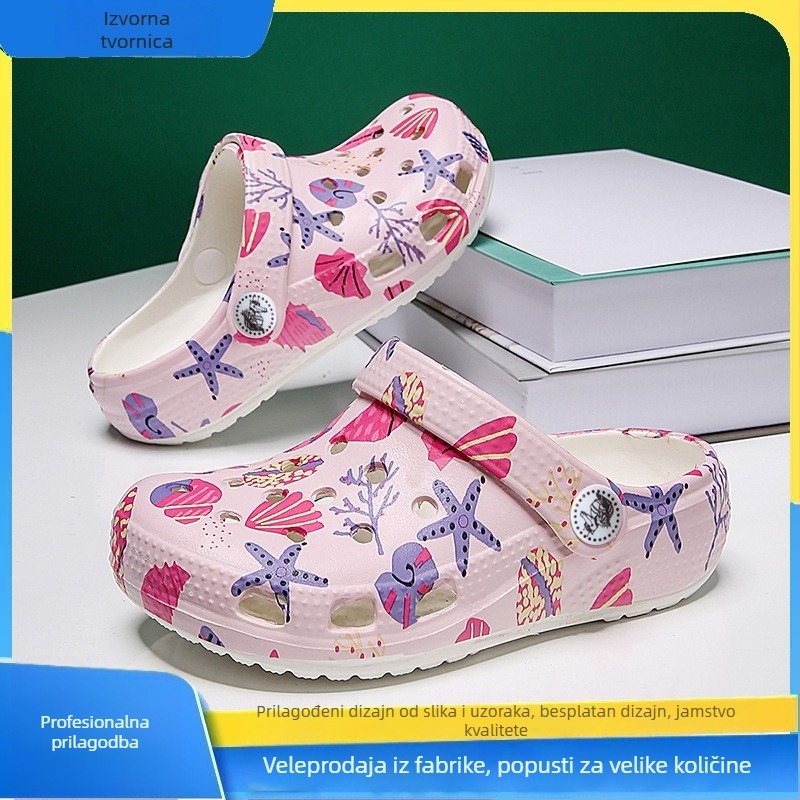 Dječje EVA perforirane sandale za plažu s otiskom, uzrast 4–12 godina, ljeto 2025