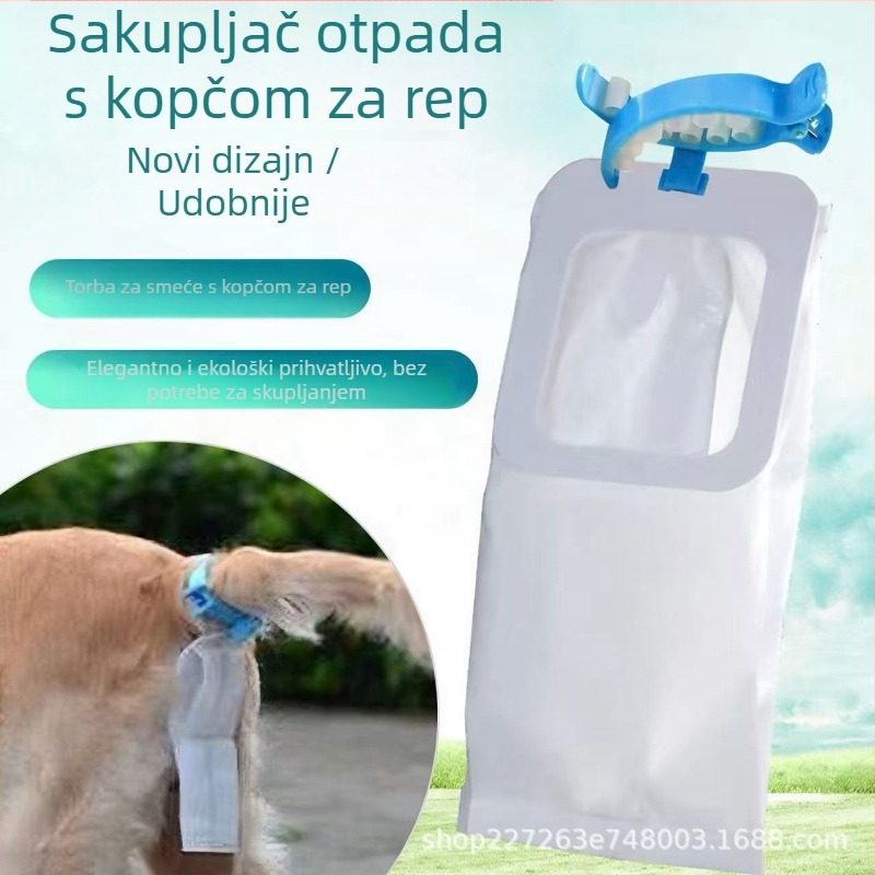 Alat za skupljanje psećeg izmeta za vanjsku upotrebu, klip za vrećicu, plastika, plosni otvor, uobičajene debljine