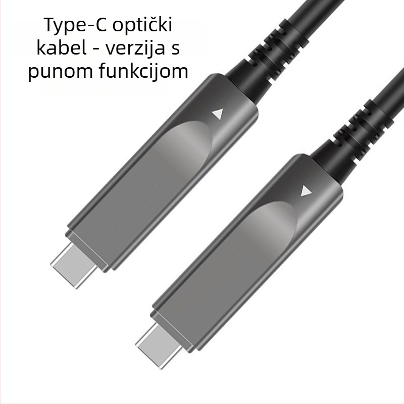 Type-C optički vlaknasti kabel za podatke, 10Gbps, 8K60Hz prikaz zaslona, PD100W brzo punjenje, duljina 1–30 m