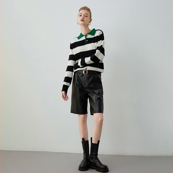 Ženski pulover od kašmira, pleten na stroju, casual slim-fit, dugi rukav, duljina 50–65 cm