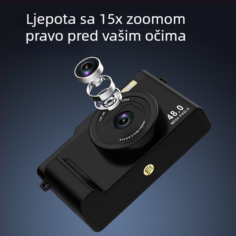 Prijenosna WiFi kamera s dvostrukim CMOS senzorom, 1/1.8'' senzor, 2,4'' LCD zaslon, TF kartica, USB 2.0