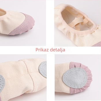 Plesne cipele za balet, moderni ples, latino - gornji dio od platna, đon od kože, unisex, lagane