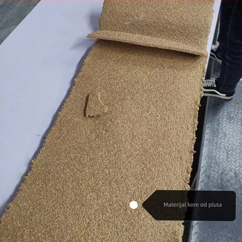 Ženske kožne papuče sa zatvorenim prstima i korkovim đonom, ležerni stil, ravna potplat 0–3 cm