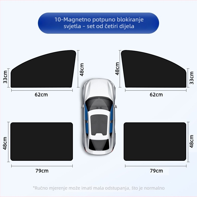 Univerzalni magnetski zaštitnik za prozore automobila – tekstilna zaštita od sunca i topline