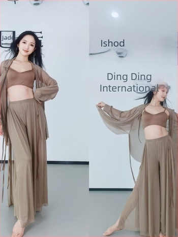 Kostim Belly Dance za vježbanje, mrežasti set od 4 komada, nježan prema koži, poliester 30–50% u glavnom i sekundarnom materijalu, ljeto 2025