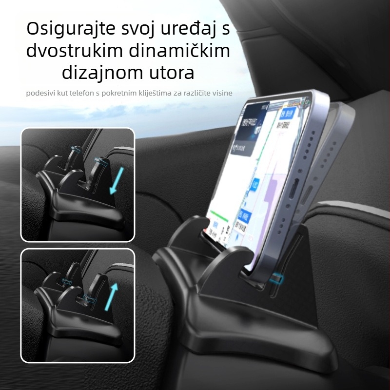 Stražnji silikonski držač telefona za auto za Li Auto L6/L7/L8/L9 i I6/I8, ljepilo za montažu, 7.5W punjenje, kompatibilan s volanom