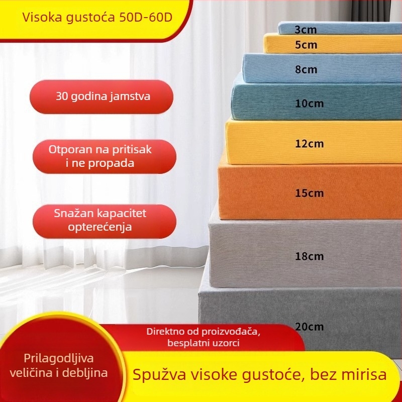 Jastuk za kauč od visoko guste čiste pjene, odvojiv i periv, pogodan za kauč i kutnu sjedeću zonu uz prozor