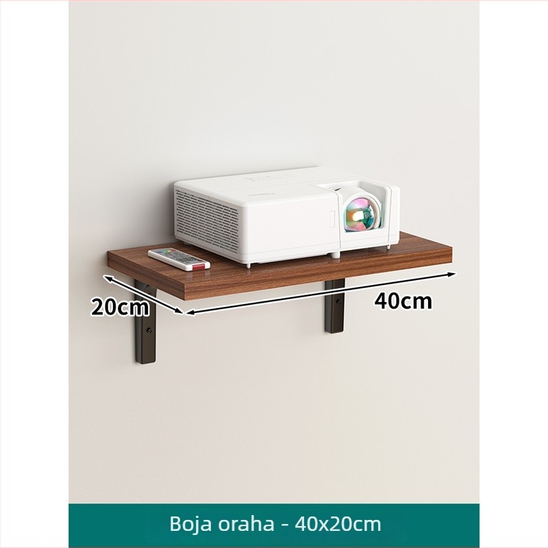 Zidni nosač za projektor s policom, 1 etaža, materijal: ploča gustoće + metalni okvir, moderni minimalistički dizajn