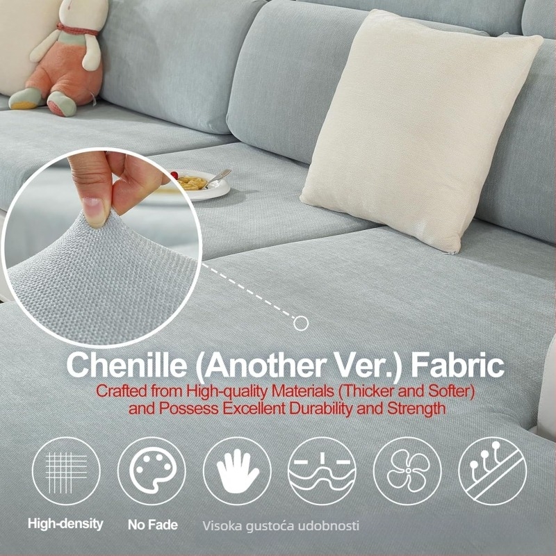 Chenille navlaka za kauč | Univerzalna primjena, minimalistički modern stil, mogućnost prilagodbe
