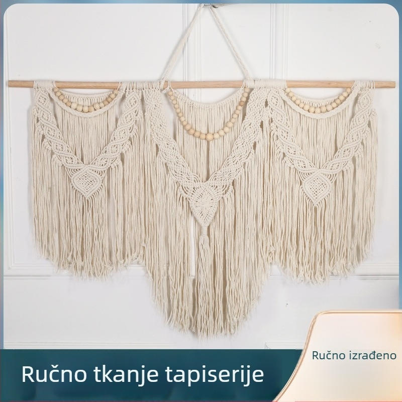 Pamuk gobelin ručno tkan zidna dekoracija, pravokutni oblik, Boho europski stil