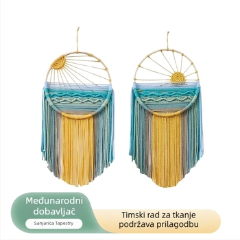 Boemski pamučni goblen – zidna dekoracija, kvadratni oblik