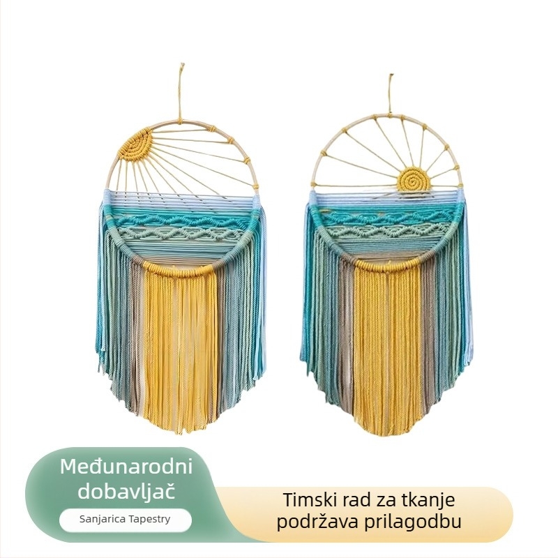 Boemski pamučni goblen – zidna dekoracija, kvadratni oblik