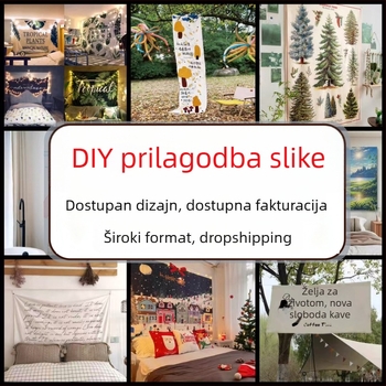 Prilagodljivi digitalno otisnuti pozadinski goblen — velur materijal, 100% poliester glavna tkanina, motiv cartoon/anime, nordijski stil, strojno tkanje, pravokutni oblik