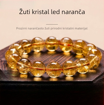 Yizhiran kristalna narukvica, prirodni žuti citrin, unisex