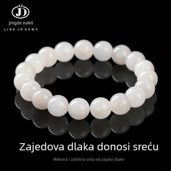 Unisex narukvica od kristala s krznenim vlaknom zeca, ručna izrada, geometrijski koralji