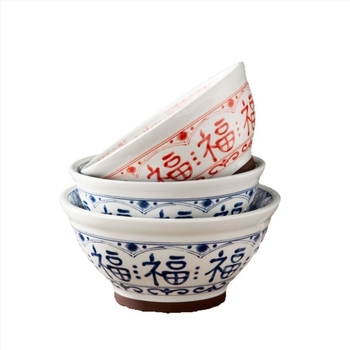 Keramički set zdjela i tanjura, podglazurna tehnologija, okrugli oblik, kompatibilan s mikrovalnom pećnicom