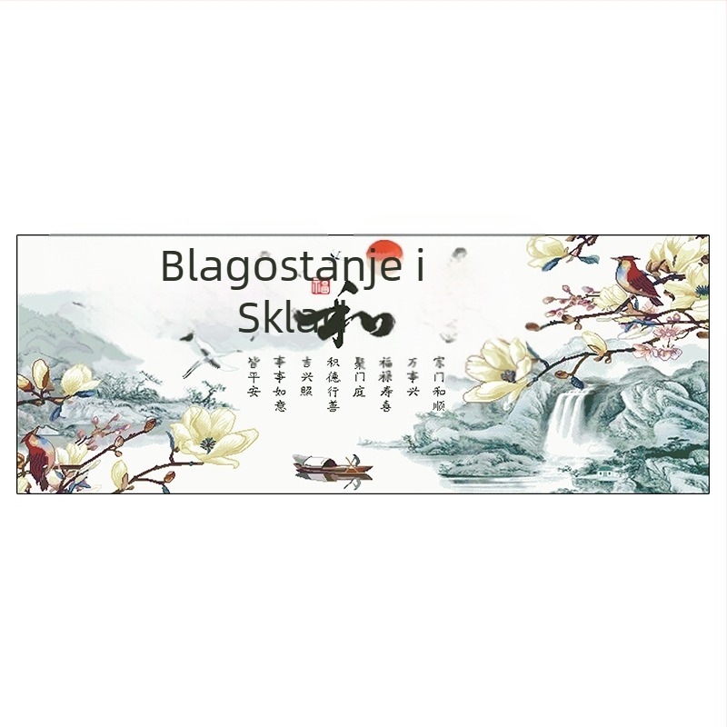 Križno šivanje – krajolik, bijelo platno 9-ct, novi kineski stil