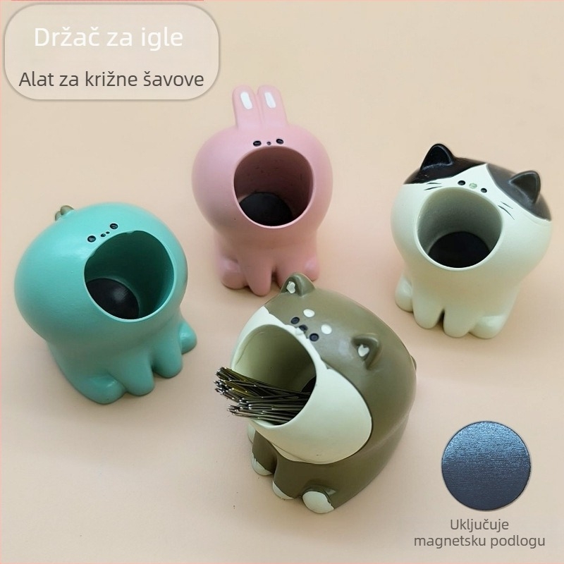 Sister xiao'e set križnog boda – magnetska držač igala s karikaturnim spremnikom, plastična pločica, 9ct križni bod, novi kineski stil