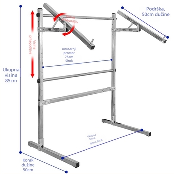 Okvir za križišnji bod, prilagodljiv, podni stalak za broderiju, velika univerzalna okvira, kompatibilno s 9CT platnom, nordijski stil