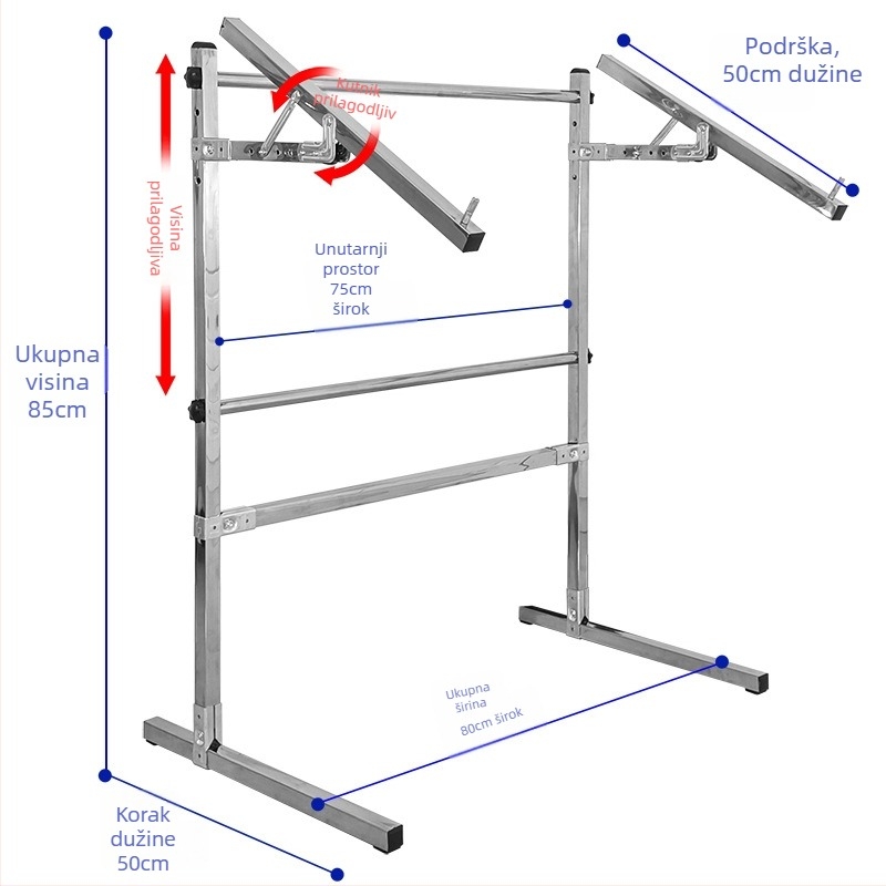 Okvir za križišnji bod, prilagodljiv, podni stalak za broderiju, velika univerzalna okvira, kompatibilno s 9CT platnom, nordijski stil