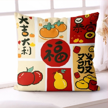 Jastučnica s križnim šivanjem i trostranim otvorom, kit za križno šivanje, platno 11 ct, kineska stil serija