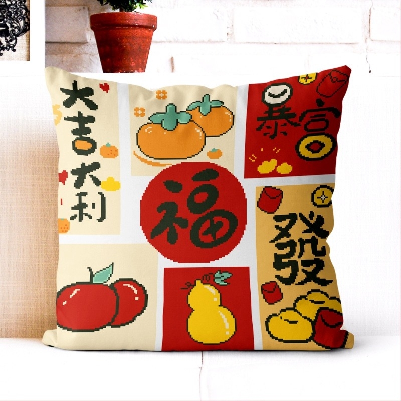 Jastučnica s križnim šivanjem i trostranim otvorom, kit za križno šivanje, platno 11 ct, kineska stil serija