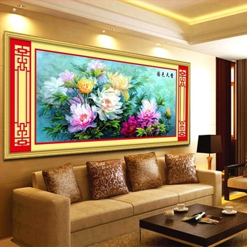 Zidna slika križićnim vezom — idiličan stil; ekološka pamučna tkanina, 11CT, križićna veza, pogodna za dnevni boravak.