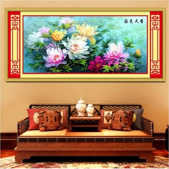 Zidna slika križićnim vezom — idiličan stil; ekološka pamučna tkanina, 11CT, križićna veza, pogodna za dnevni boravak.