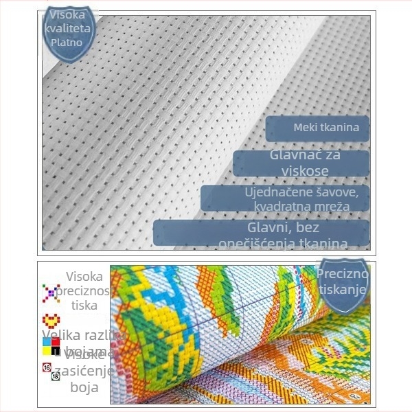 Jastuk s križnim šavom – figura, laneno platno, 11CT, moderni minimalistički stil