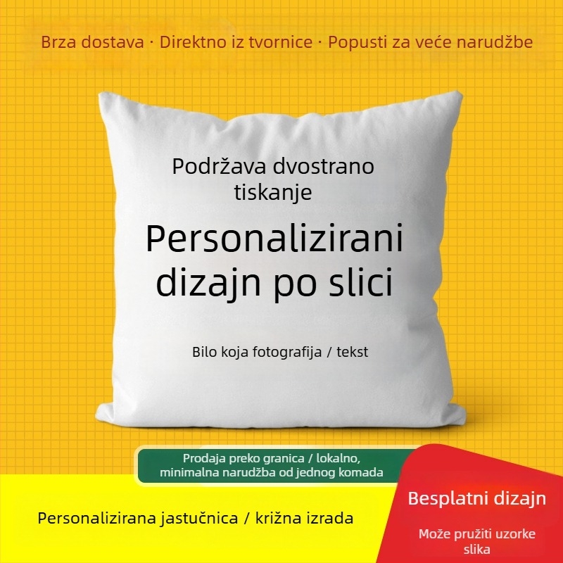 Jastuk s križnim šavom – figura, laneno platno, 11CT, moderni minimalistički stil