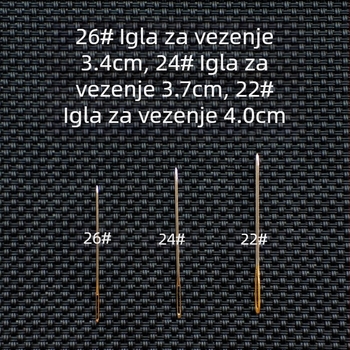 Igla za križno šivanje broj 24 za 3 niti, kompatibilna sa srednjim, malim i velikim mrežicama, za šivanje na ulošku obuće