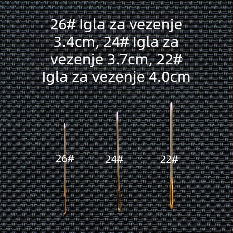 Igla za križno šivanje broj 24 za 3 niti, kompatibilna sa srednjim, malim i velikim mrežicama, za šivanje na ulošku obuće