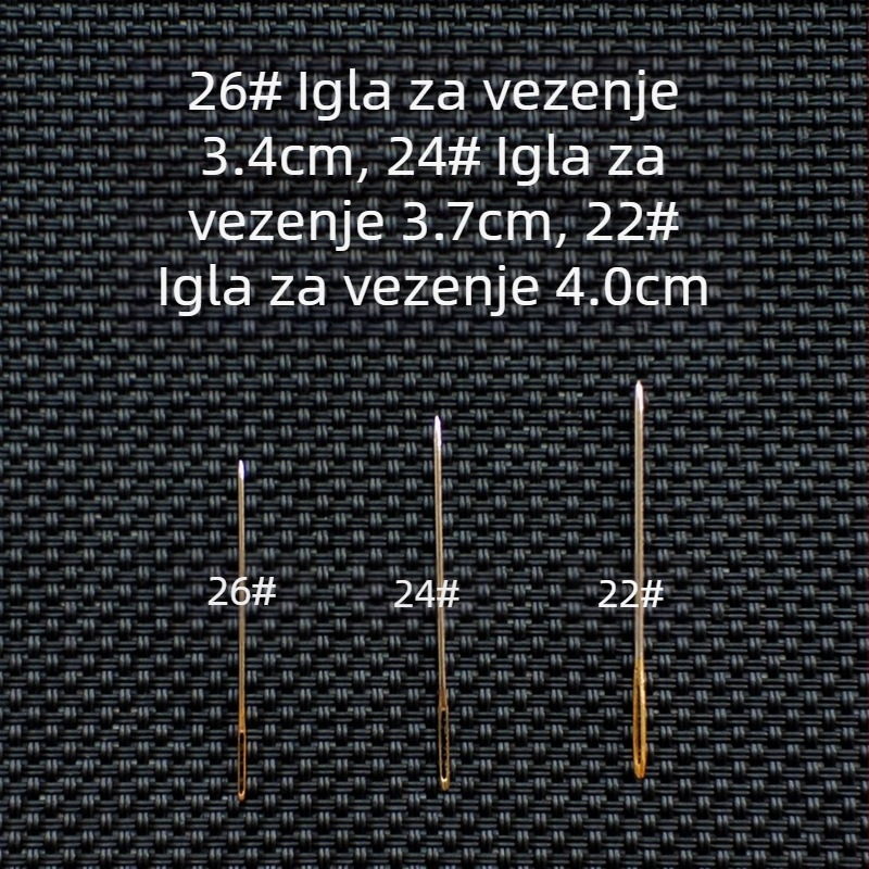 Igla za križno šivanje broj 24 za 3 niti, kompatibilna sa srednjim, malim i velikim mrežicama, za šivanje na ulošku obuće