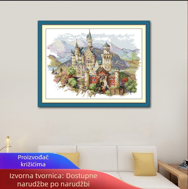 NKF Dvorac 13 Križićno šivanje Set 11CT Pamuk Krajolik Romantični DIY Vezenje