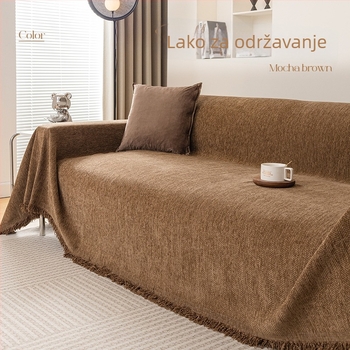 Chenille navlaka za dvosed, prilagodljiva, moderni minimalistički stil, zaštita od prašine