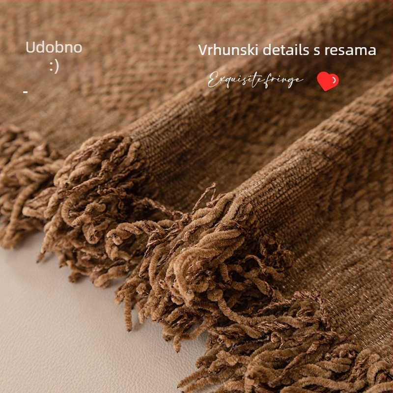 Chenille navlaka za dvosed, prilagodljiva, moderni minimalistički stil, zaštita od prašine