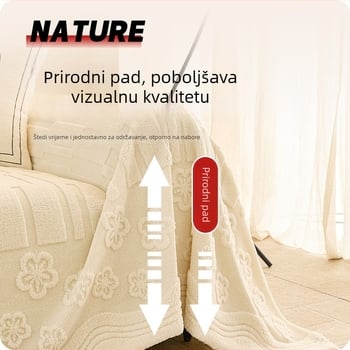 Univerzalna navlaka za kauč – plišasta zimska navlaka s printom, materijal Shu cotton velvet, univerzalna prilagodba, mogućnost prilagodbe, minimalistički stil