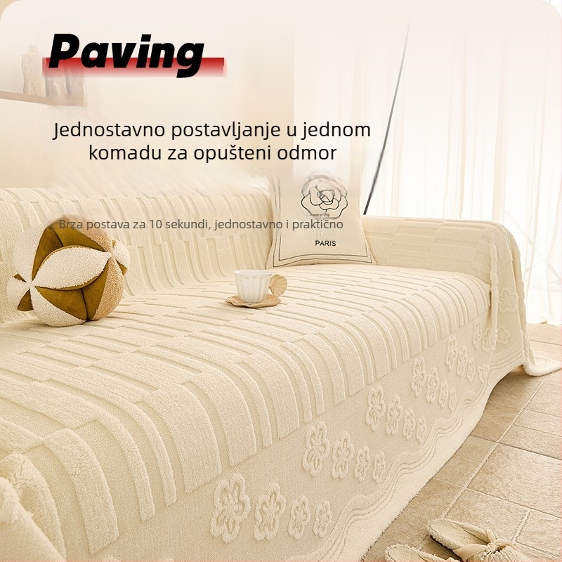 Univerzalna navlaka za kauč – plišasta zimska navlaka s printom, materijal Shu cotton velvet, univerzalna prilagodba, mogućnost prilagodbe, minimalistički stil