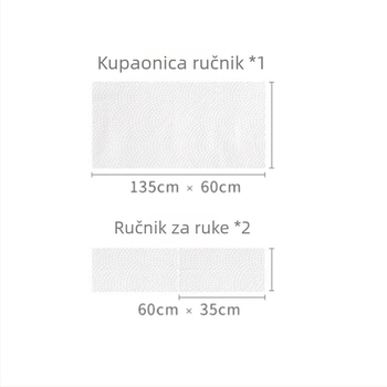 Ito jednokratni set ručnika za kupanje, 100% vlakna regenerirane celuloze, pojedinačno pakiran, upijanje 5–10 s