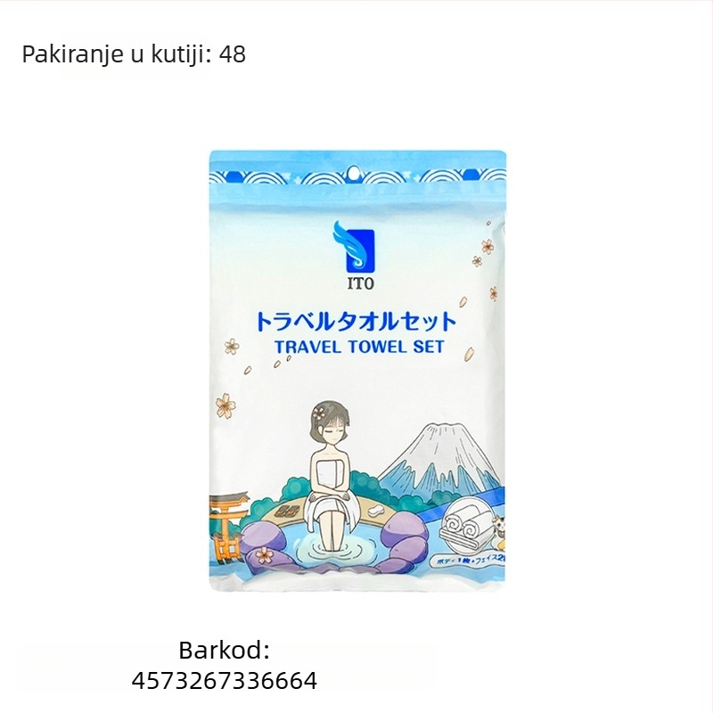 Ito jednokratni set ručnika za kupanje, 100% vlakna regenerirane celuloze, pojedinačno pakiran, upijanje 5–10 s