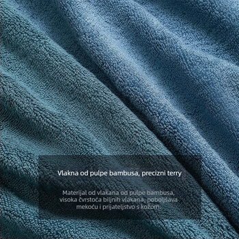 Derton kupaonski ručnik od vlakana bambusa, izvezeni završetak, 500 g i više, pređa 32s