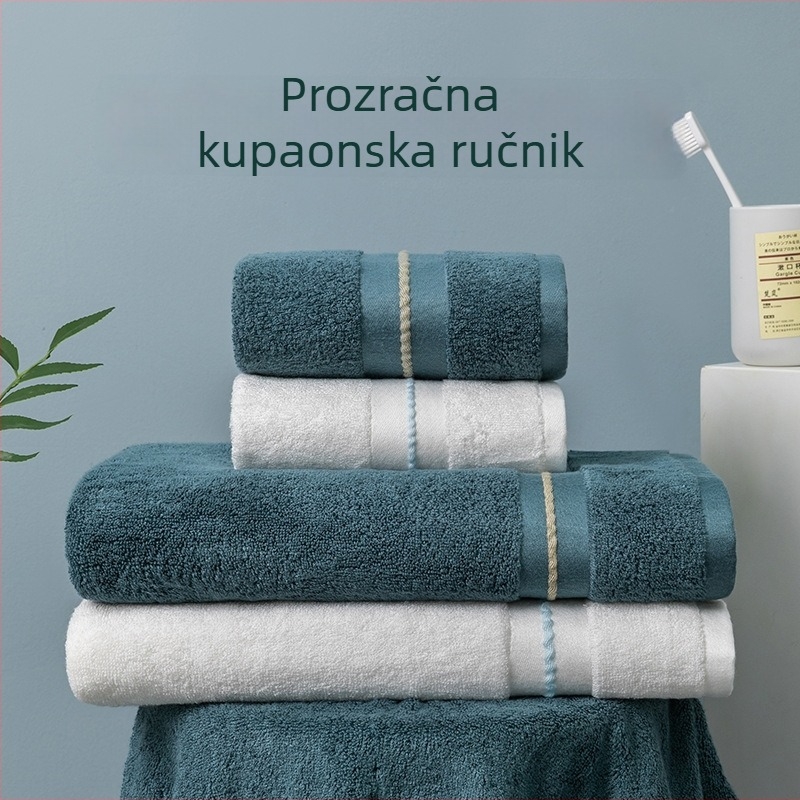 Derton kupaonski ručnik od vlakana bambusa, izvezeni završetak, 500 g i više, pređa 32s