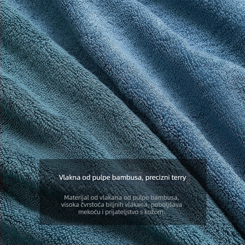 Derton kupaonski ručnik od vlakana bambusa, izvezeni završetak, 500 g i više, pređa 32s