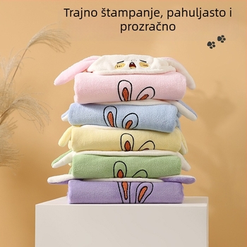 Dječji kapucnasti ručnik za kupanje s karikaturom, koralni fleece, 260 g, Jade Baby, otisak logotipa