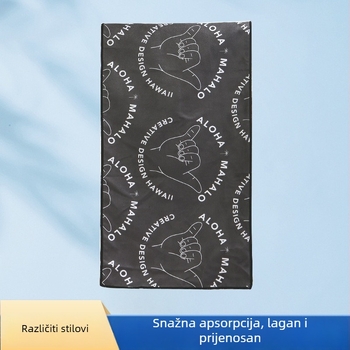 Pamukasto pončo za presvlačenje s kapuljačom, brzo sušeće, prijenosno, težina 140–170 g, kupaći/plažni ručnik