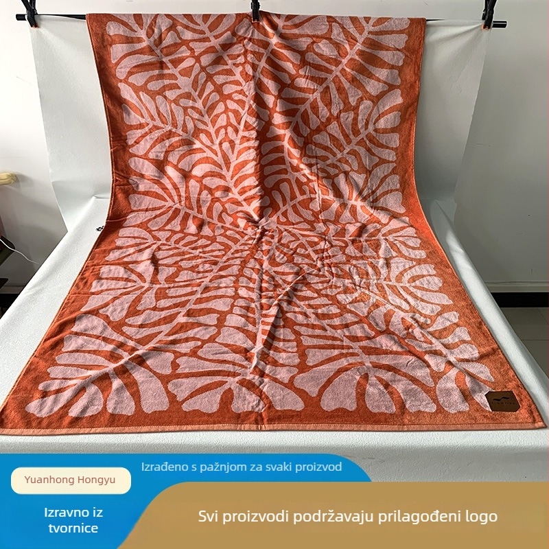 Kupaonski/plažni ručnik – 100% pamuk, 200–300 g/m², 32s pređa, cut-pile tkanina, mogućnost prilagođene obrade