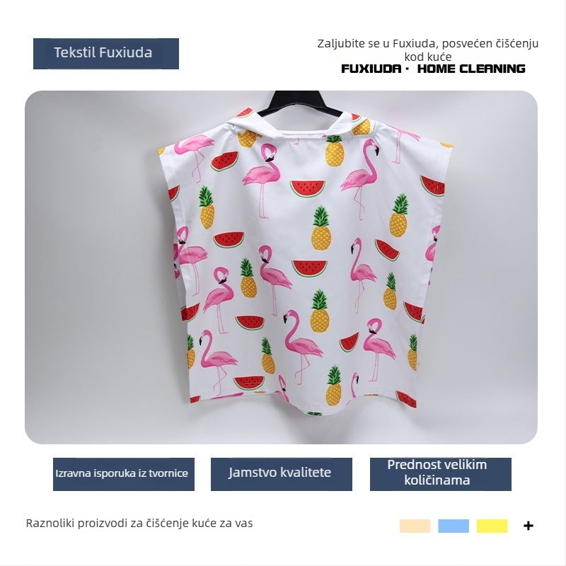 Fuxiuda Mikrovlakana apsorpcijski dvostrano baršun potpisani ogrtač za plažu i vanjsko preoblačenje, 120–140 g, 120D vlakno, tisak