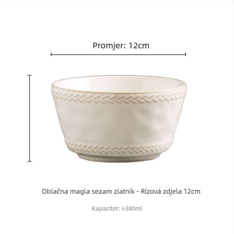 Porcelanski servis s podglazurnim završetkom, seoski stil, nepravilni oblik, kompatibilan s mikrovalnom pećnicom