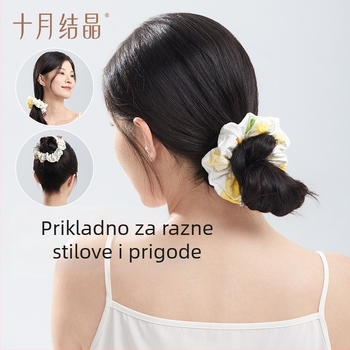 Elastična traka za kosu s dizajnom mede – tkanina, ručna izrada, October Crystal, SH5087, sladak stil, ljeto 2025